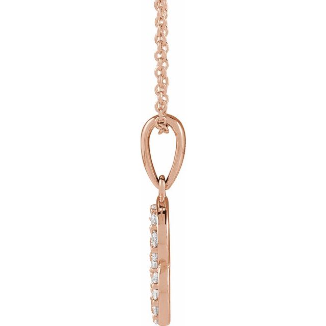 14K Rose 1/6 CTW Natural Diamond Initial B 18" Necklace