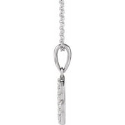 14K White 1/6 CTW Natural Diamond Initial B 18" Necklace