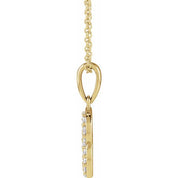 14K Yellow 1/6 CTW Natural Diamond Initial B 18" Necklace