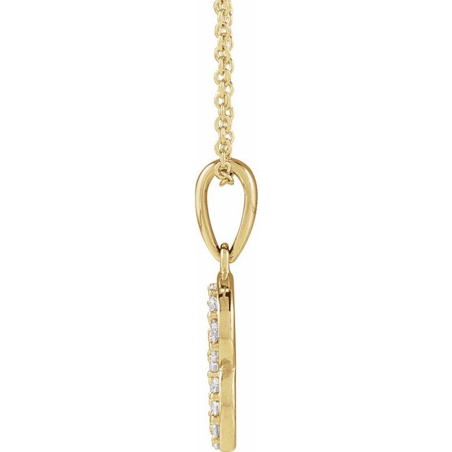 14K Yellow 1/6 CTW Natural Diamond Initial B 18" Necklace
