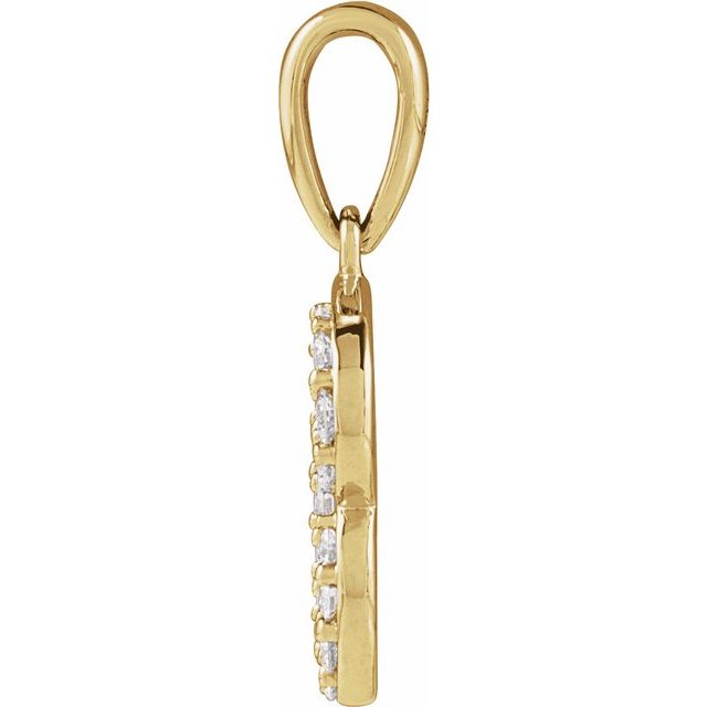 14K Yellow 1/6 CTW Natural Diamond Initial B 18" Necklace