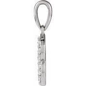 14K White 1/6 CTW Natural Diamond Initial B 18" Necklace