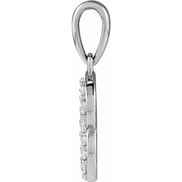 14K White 1/6 CTW Natural Diamond Initial B 18" Necklace