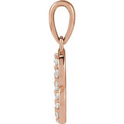 14K Rose 1/6 CTW Natural Diamond Initial B 18" Necklace