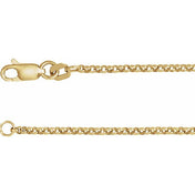 14K Yellow 1.65 mm Rolo Chain Available by the Inch and in Multiple Lengths