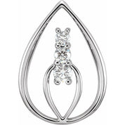 14K White 1/2 CTW Natural Diamond Pendant
