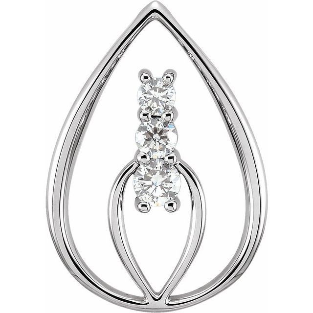 14K White 1/2 CTW Natural Diamond Pendant