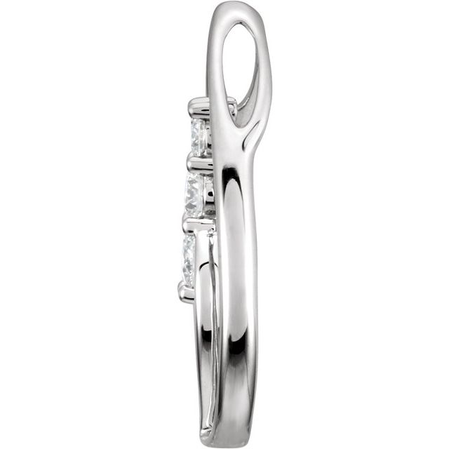 14K White 1/2 CTW Natural Diamond Pendant
