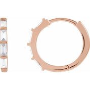14K Rose 1/3 CTW Lab-Grown Diamond Hoop Earrings