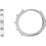 14K White 1/3 CTW Lab-Grown Diamond Hoop Earrings