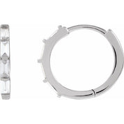 14K White 1/3 CTW Lab-Grown Diamond Hoop Earrings