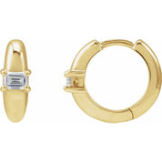 14K Yellow 1/3 Lab-Grown Diamond 13.4 mm Huggie Hoop Earrings