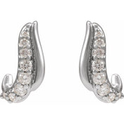 Platinum 1/6 Natural Diamond Freeform Earrings