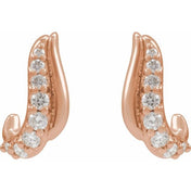 14K Rose 1/6 Natural Diamond Freeform Earrings
