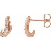 14K Rose 1/6 Natural Diamond Freeform Earrings