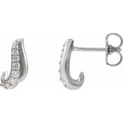 Platinum 1/6 Natural Diamond Freeform Earrings
