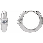 Sterling Silver 1/3 Lab-Grown Diamond 13.4 mm Huggie Hoop Earrings