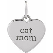 Platinum .02 CTW Natural Diamond Cat Mom Paw Print Heart Pendant