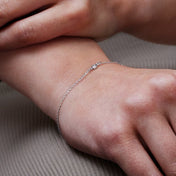 Sterling Silver 1/10 CT Natural Diamond 6 1/2-7 1/2" Bracelet
