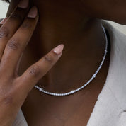 14K Lab-Grown Diamond Line Necklace in Various Carat Weights and Lengths