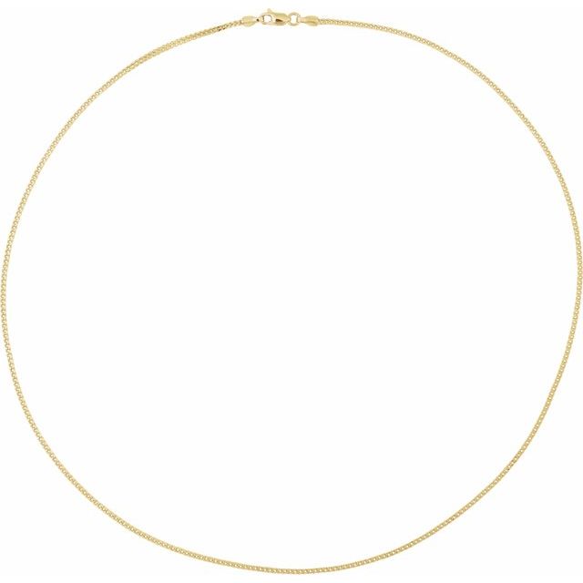 14K Yellow 1.5 mm Hollow Franco 20" Chain