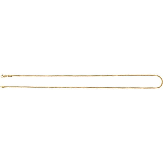 14K Yellow 1.5 mm Hollow Franco 20" Chain