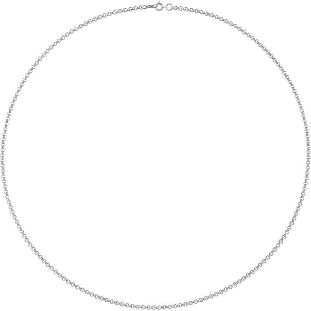 Sterling Silver 2 mm Rolo 20" Chain