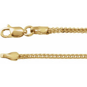 14K Yellow 1.5 mm Hollow Franco 20" Chain
