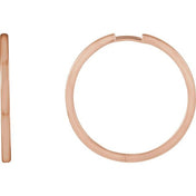 14K Rose Hinged 25 mm Hoop Earring