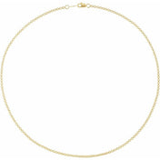 14K Yellow Gold 2 mm Rolo Chain Necklace in Various Lengths