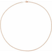 14K Rose Gold 2 mm Rolo Chain Necklace in Multiple Lengths