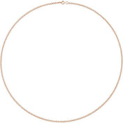 14K Rose Gold 2 mm Rolo Chain Necklace in Multiple Lengths