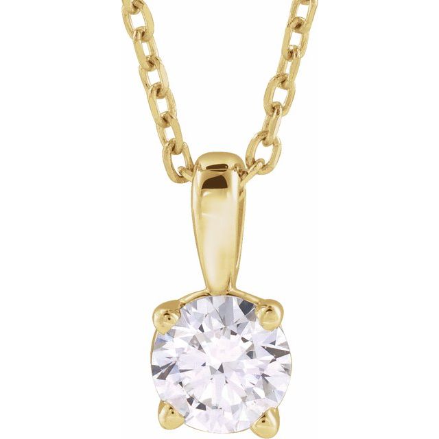 14K Yellow 2 CT Lab-Grown Diamond 18" Necklace