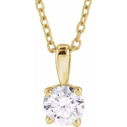 14K Yellow 2 CT Lab-Grown Diamond 18" Necklace