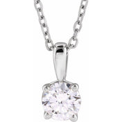 14K White 1 1/4 CT Lab-Grown Diamond 18" Necklace