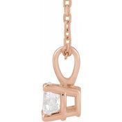 14K Rose 1 CT Lab-Grown Diamond 18" Necklace