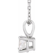 14K White 1/3 CT Natural Diamond 18" Necklace
