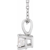 14K White 1/3 CT Lab-Grown Diamond 18" Necklace