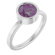 Sterling Silver 7 mm Lab-Grown Alexandrite Ring
