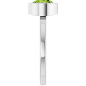 Sterling Silver 7 mm Natural Peridot Ring