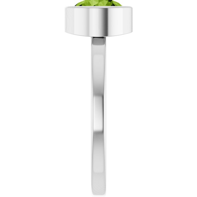 Sterling Silver 7 mm Natural Peridot Ring