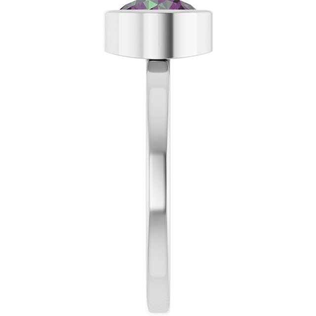Sterling Silver 7 mm Lab-Grown Alexandrite Ring