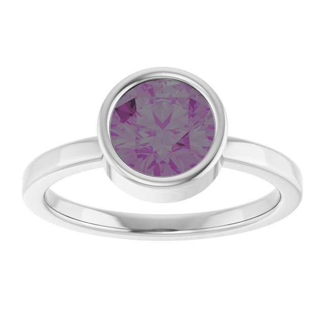 Sterling Silver 7 mm Lab-Grown Alexandrite Ring