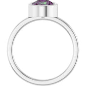 Sterling Silver 7 mm Lab-Grown Alexandrite Ring