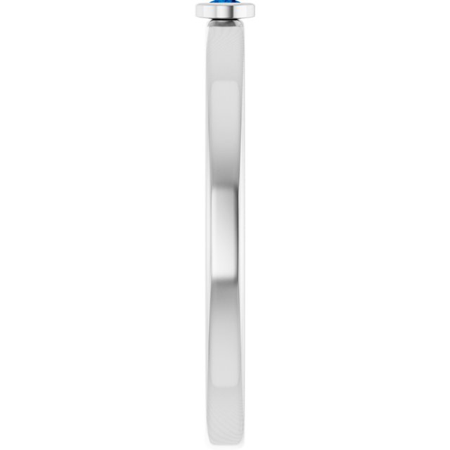 Platinum 2 mm Lab-Grown Blue Sapphire Ring
