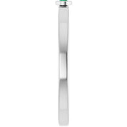 Sterling Silver 2 mm Lab-Grown Emerald Ring