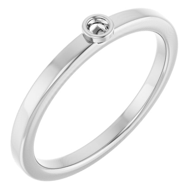 Platinum 2 mm Round Bezel-Set Ring Mounting