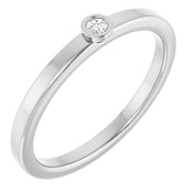 Platinum 2 mm Natural White Sapphire Ring