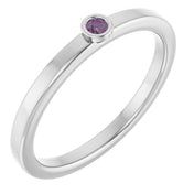 Sterling Silver 2 mm Lab-Grown Alexandrite Ring