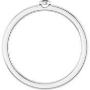 Sterling Silver 2 mm Natural Alexandrite Ring